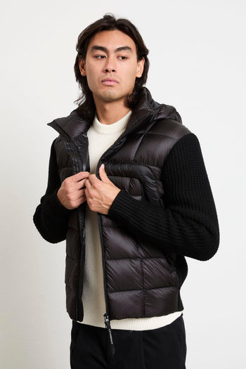 2081 Giubbotto nero piumino e lana - 8