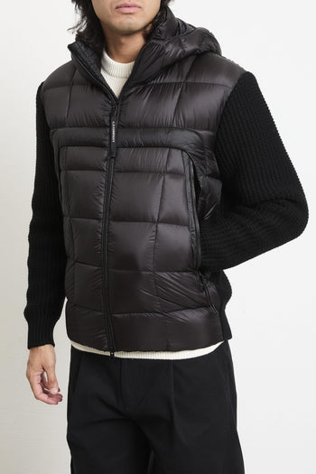 2081 Giubbotto nero piumino e lana - 9