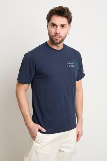 3517 T-shirt "Real men play padel" blu - 5