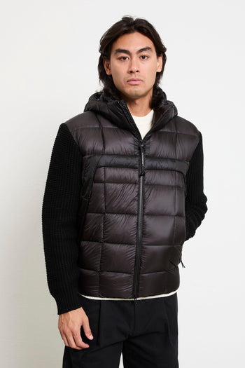 2081 Giubbotto nero piumino e lana - 10