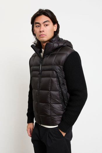 2081 Giubbotto nero piumino e lana - 2