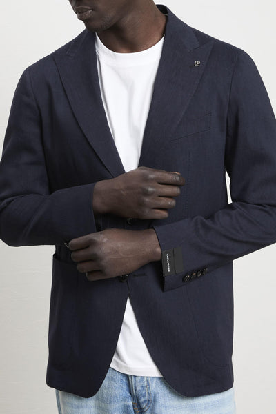 3564 Giacca lino blu