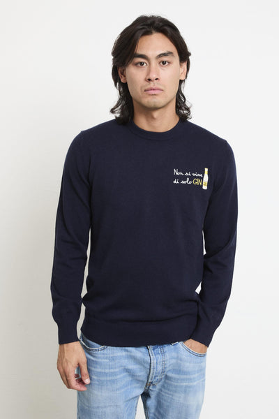 2703 Maglia blu "Non si vive di solo gin"