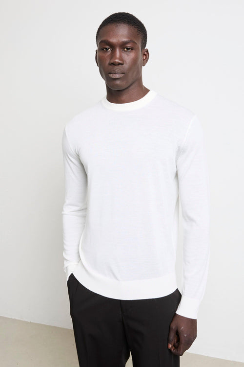 2471 Maglia girocollo panna