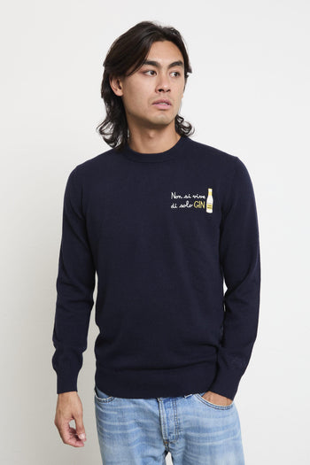 2703 Maglia blu "Non si vive di solo gin" - 3