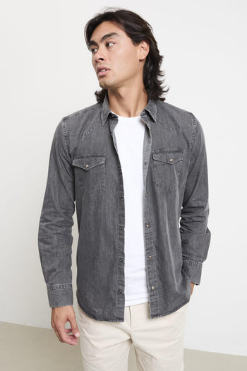 2033 Camicia denim grigio - 6