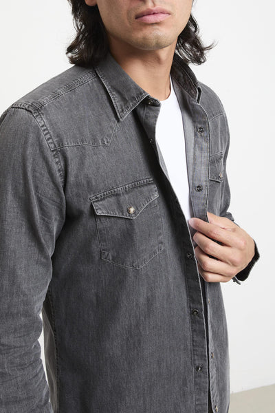 2033 Camicia denim grigio
