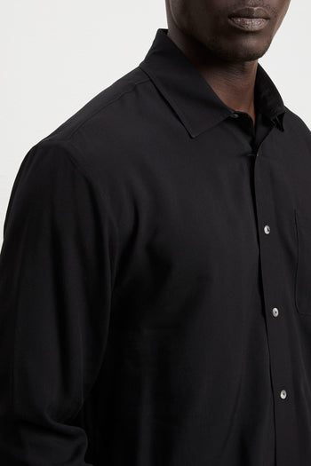 3426 Camicia in viscosa a maniche lunghe nera - 2