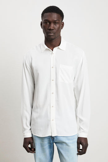 3425 Camicia in viscosa a maniche lunghe panna - 5