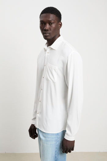 3425 Camicia in viscosa a maniche lunghe panna - 6