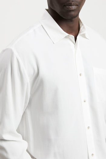 3425 Camicia in viscosa a maniche lunghe panna - 2