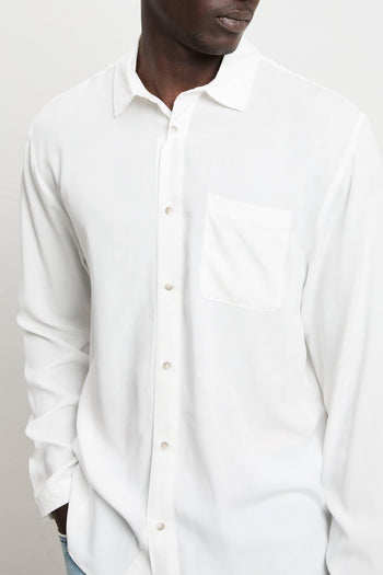 3425 Camicia in viscosa a maniche lunghe panna - 3
