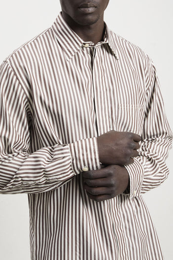36 - 3345 Camicia a maniche lunghe fantasia bastoncino marrone - 2