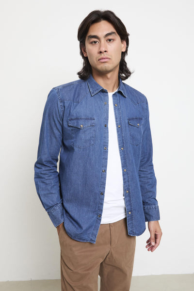 2034 Camicia denim blu