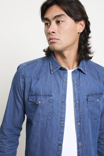 2034 Camicia denim blu - 8