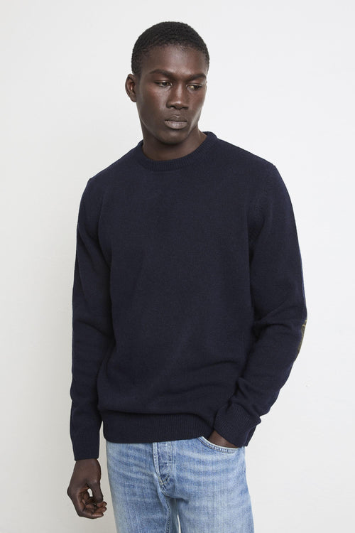 2193 Maglione blu girocollo