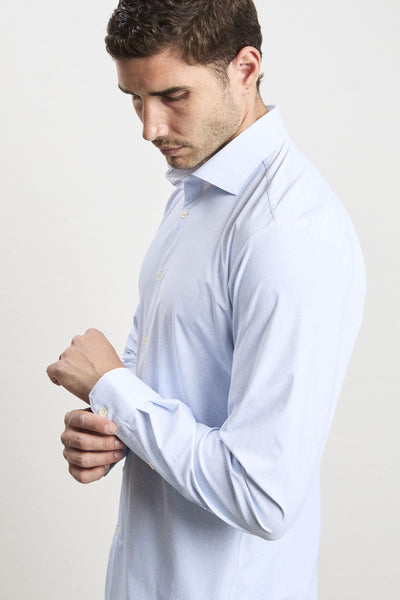 3059 Camicia tecnica fantasia azzurra
