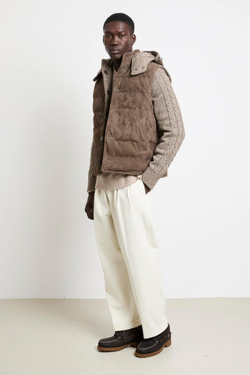 2675 Giubbotto in suede reversibile tortora - 4