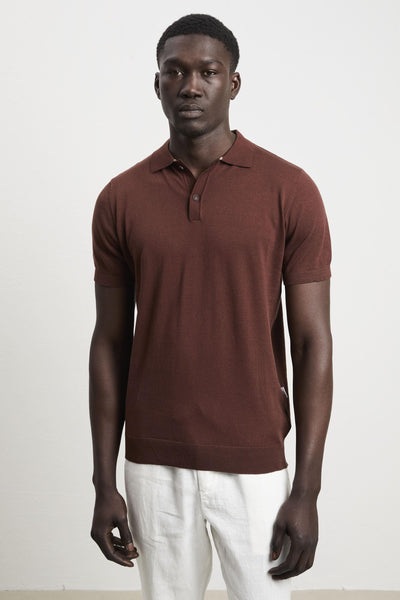 3189 Polo manica corta in maglina cacao