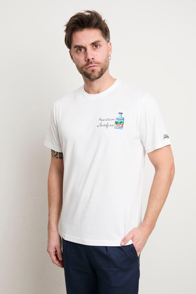 3520 T-shirt "Aperitivo a Portofino" bianca