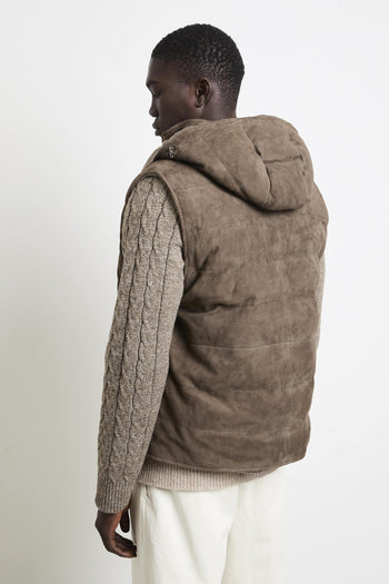 2675 Giubbotto in suede reversibile tortora - 6
