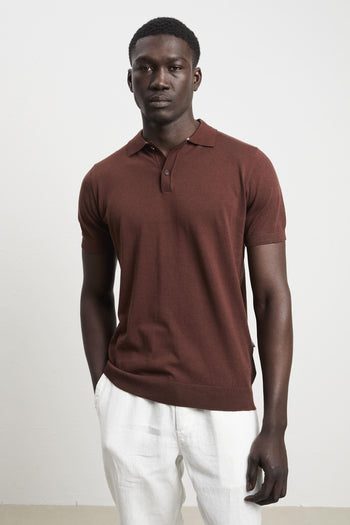 3189 Polo manica corta in maglina cacao - 5