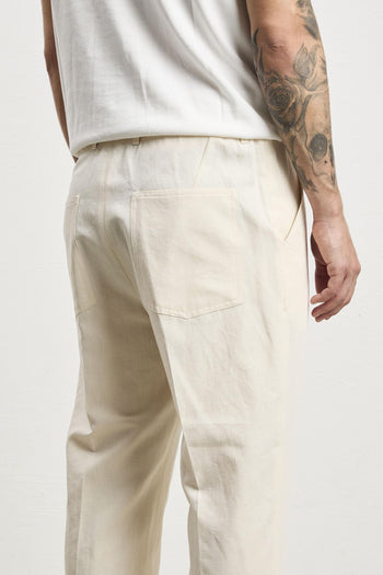 3090 Pantalone Dylan in lino crema - 6