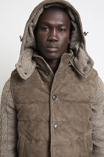 2675 Giubbotto in suede reversibile tortora - 8