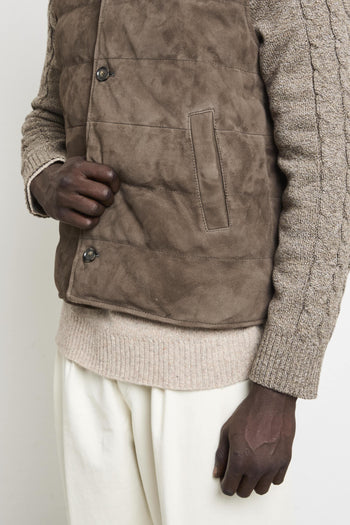 2675 Giubbotto in suede reversibile tortora - 9