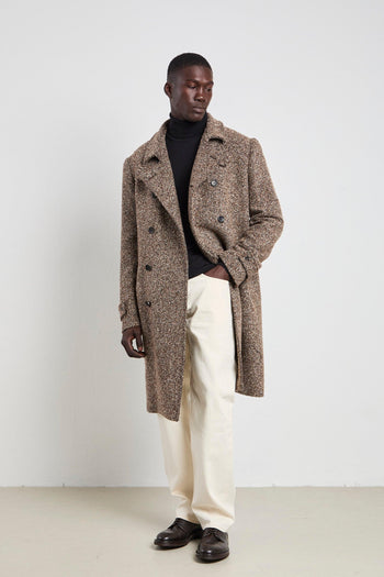 2388 Cappotto doppiopetto mouliné marrone - 2