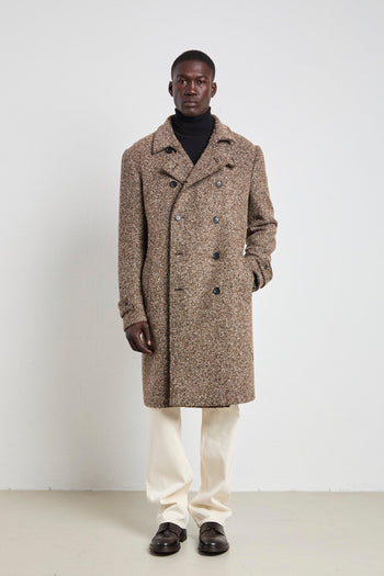 2388 Cappotto doppiopetto mouliné marrone - 3