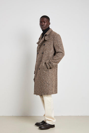 2388 Cappotto doppiopetto mouliné marrone - 4