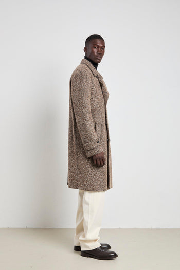 2388 Cappotto doppiopetto mouliné marrone - 5