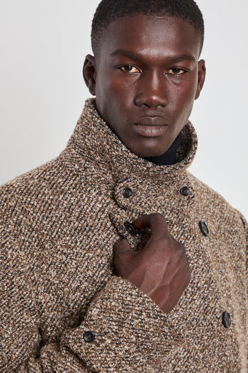 2388 Cappotto doppiopetto mouliné marrone - 6