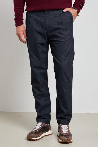 36 - 2323 Pantalone blu mèlange Bogart