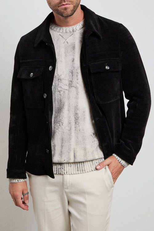 2524 Overshirt nera velluto