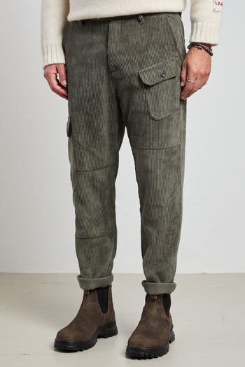 2515 Pantalone verde Spillo velluto - 2