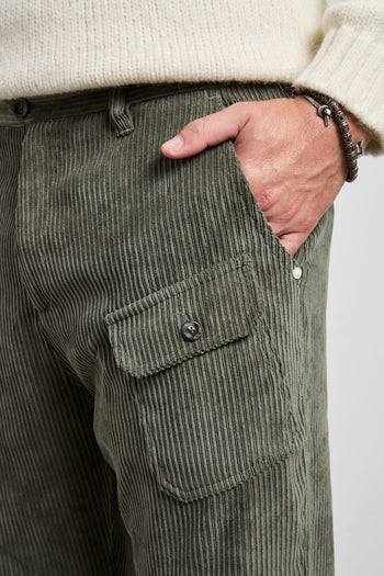 2515 Pantalone verde Spillo velluto - 4