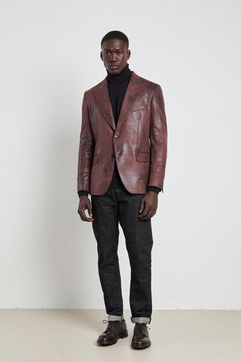 2387 Giacca in ecopelle marrone - 4