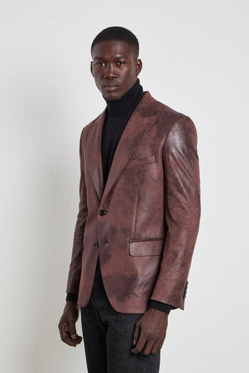 2387 Giacca in ecopelle marrone - 2