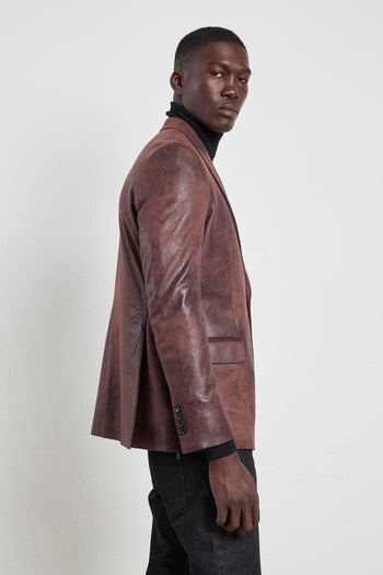 2387 Giacca in ecopelle marrone - 5