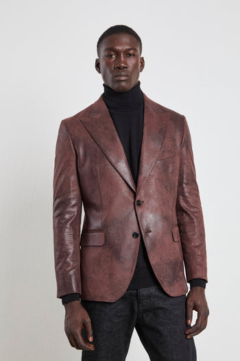 2387 Giacca in ecopelle marrone - 7