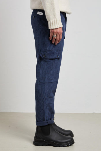 2517 Pantalone blu Spillo velluto - 6