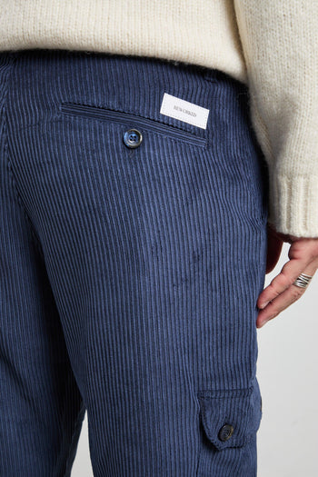 2517 Pantalone blu Spillo velluto - 3