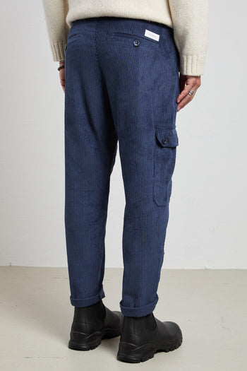 2517 Pantalone blu Spillo velluto - 4