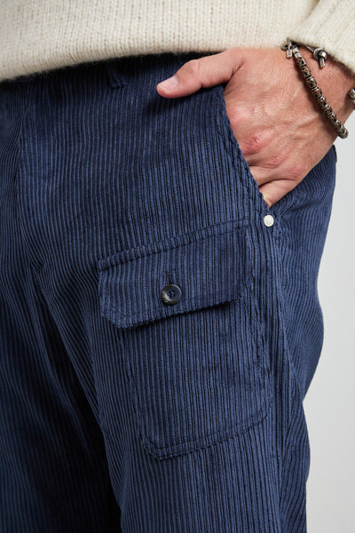 2517 Pantalone blu Spillo velluto