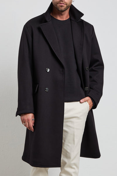 2535 Cappotto nero doppiopetto