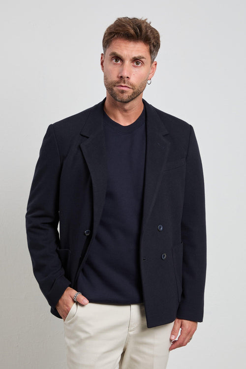 2532 Giacca doppiopetto blu Asola