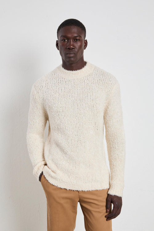 2665 Maglia panna girocollo