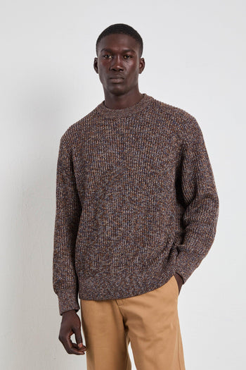 2628 Maglia a coste mélange marrone - 2